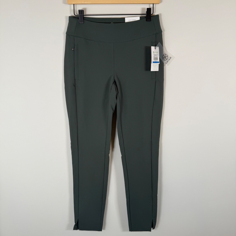 Gaiam City Street Explorer Pull On Pants XS High Rise Pocket Green NWT Sporty